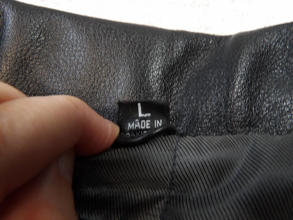 Chaqueta de Cuero Clásica Oakwood Para Hombre Grande Negra Botón Frontal Abrigo Forrado Bolsillos Foto 3 de 4