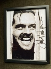 Signed Photo Jack Nicholson From The Shining In Black And White Framed