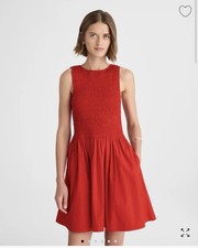 NWT Madewell The Melody Scoopback Smocked Mini Dress  Festival Red size small