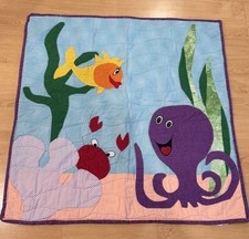 Hawaiian quilt Under The Sea crib comforter, baby blanket, wall hanging Applique