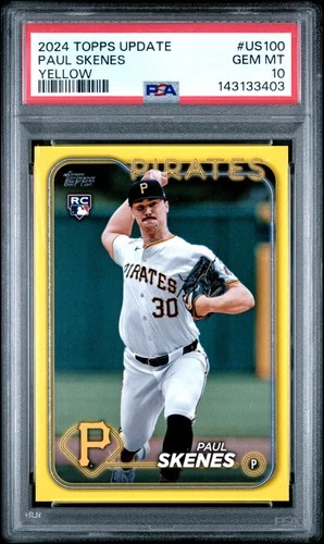 143133403 Paul Skenes 2024 Topps Update #US100 Yellow Rookie RC PSA 10