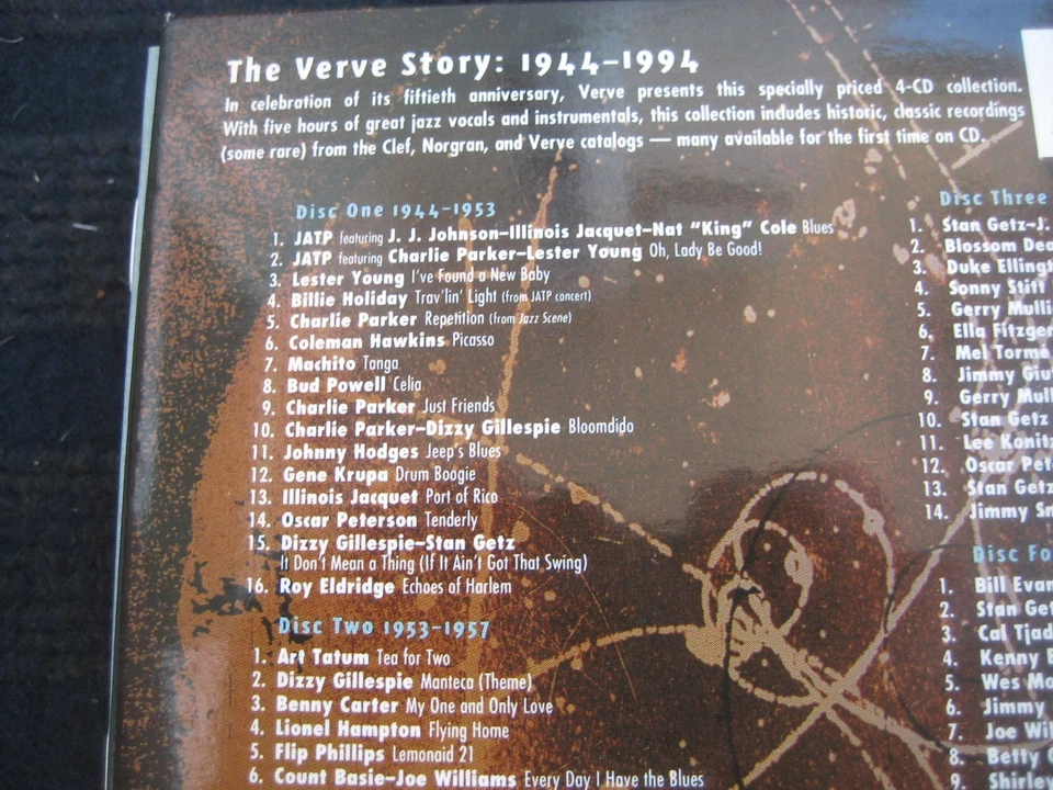 4 CD-Box The Verve Story 1944 - 1994 Neuwertig 58 Tracks Jazz - Bild 3 von 4