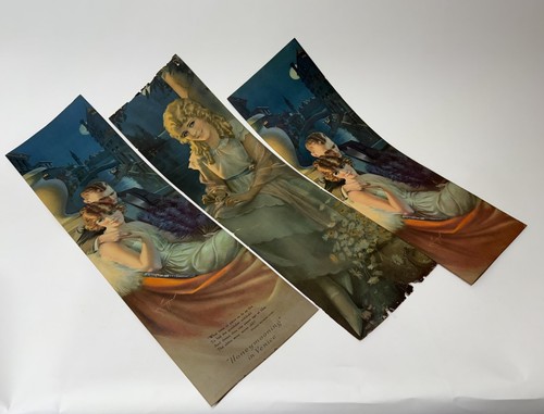 Vtg (3) 1920’s Pompeian Beauty Panels Ads by Gene Pressler Honeymooning +More