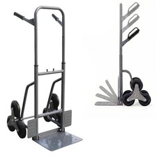 Heavy Duty Stair Climber Sack Truck 300kg Capacity Foldable Steel Hand Trolley