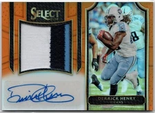 2016 Panini Select Jumbo Signature Swatches Orange Derrick Henry RPA #JS-DH /30