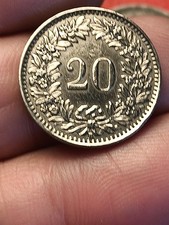 Antica Moneta Splendida 20 Centesimi 20 Rappen 1943 Franco Svizzera Helvetia 