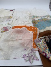 Vintage Ladies Hankies Lot Of 15 Floral Multicolor Square Handkerchief Hanky
