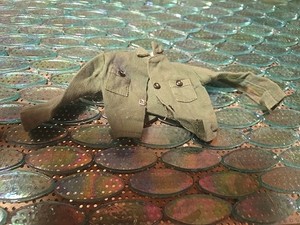 Vtg Hasbro GI Joe Military Green Uniform Jacket Snap Button Japan 1960s LV 374