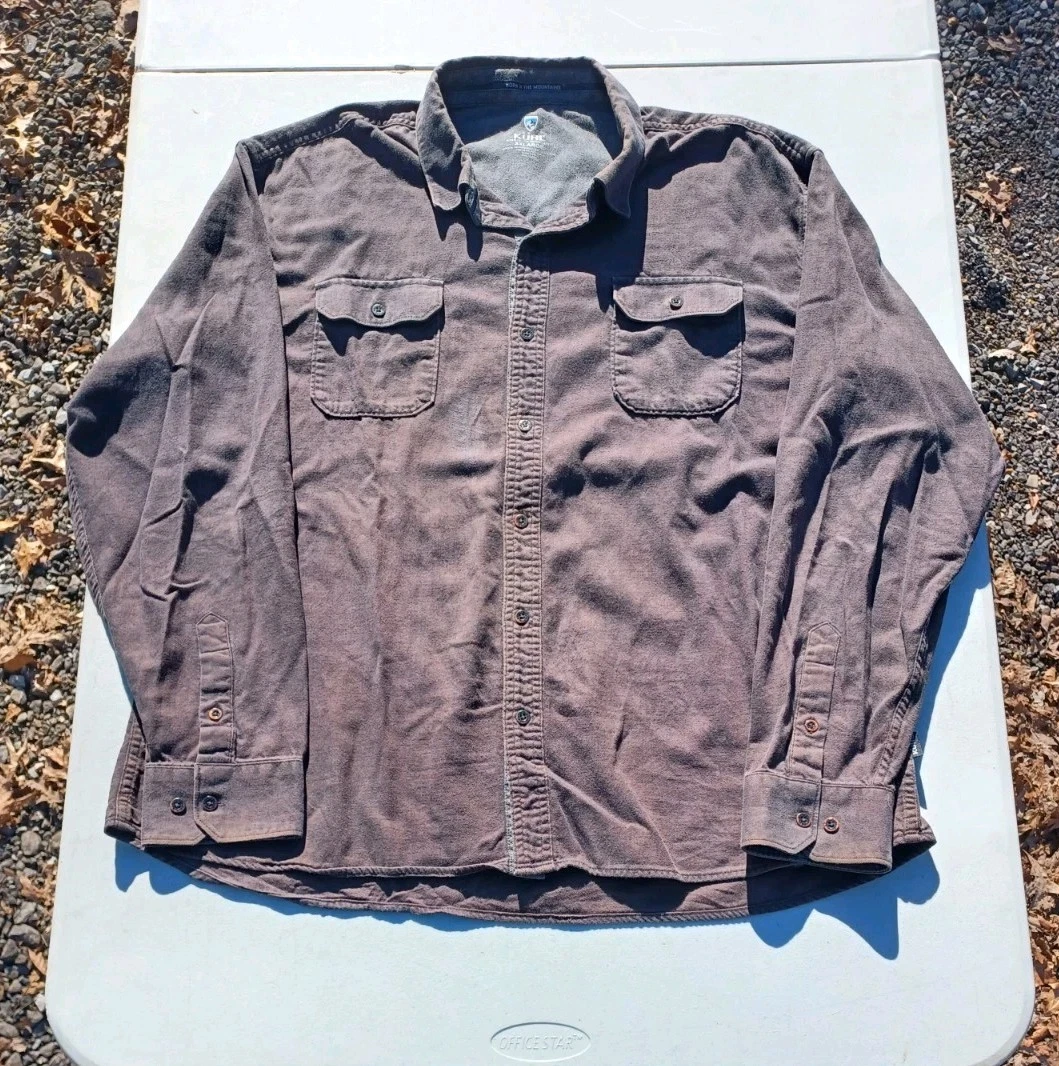 Kuhl Descendr Flannel Shirt Mens XXL Brown Outdoor Long Sleeve Button Up