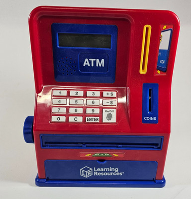 Learning Resources Pretend & Play Electronic Teaching ATM Bank Used