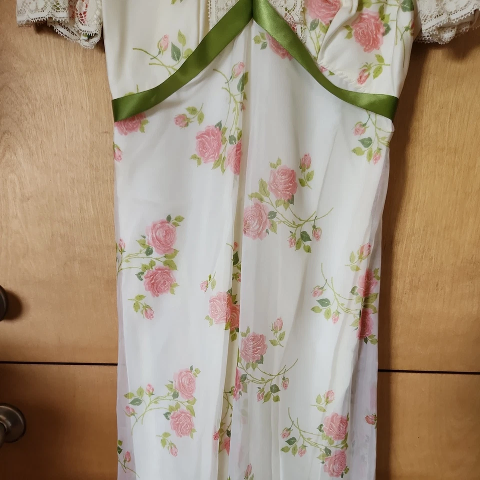 Vestido Estampado Floral Multicolor Blanco Años 70 De Colección Foto 3 de 4