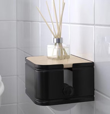 IKEA LILLASJON LILLASJ N Toilet roll holder Galvanized steel, Solid birch NEW