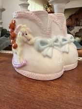 Relpo Baby PlanterBooties Blue Pink Bows Bears Rocking Horse