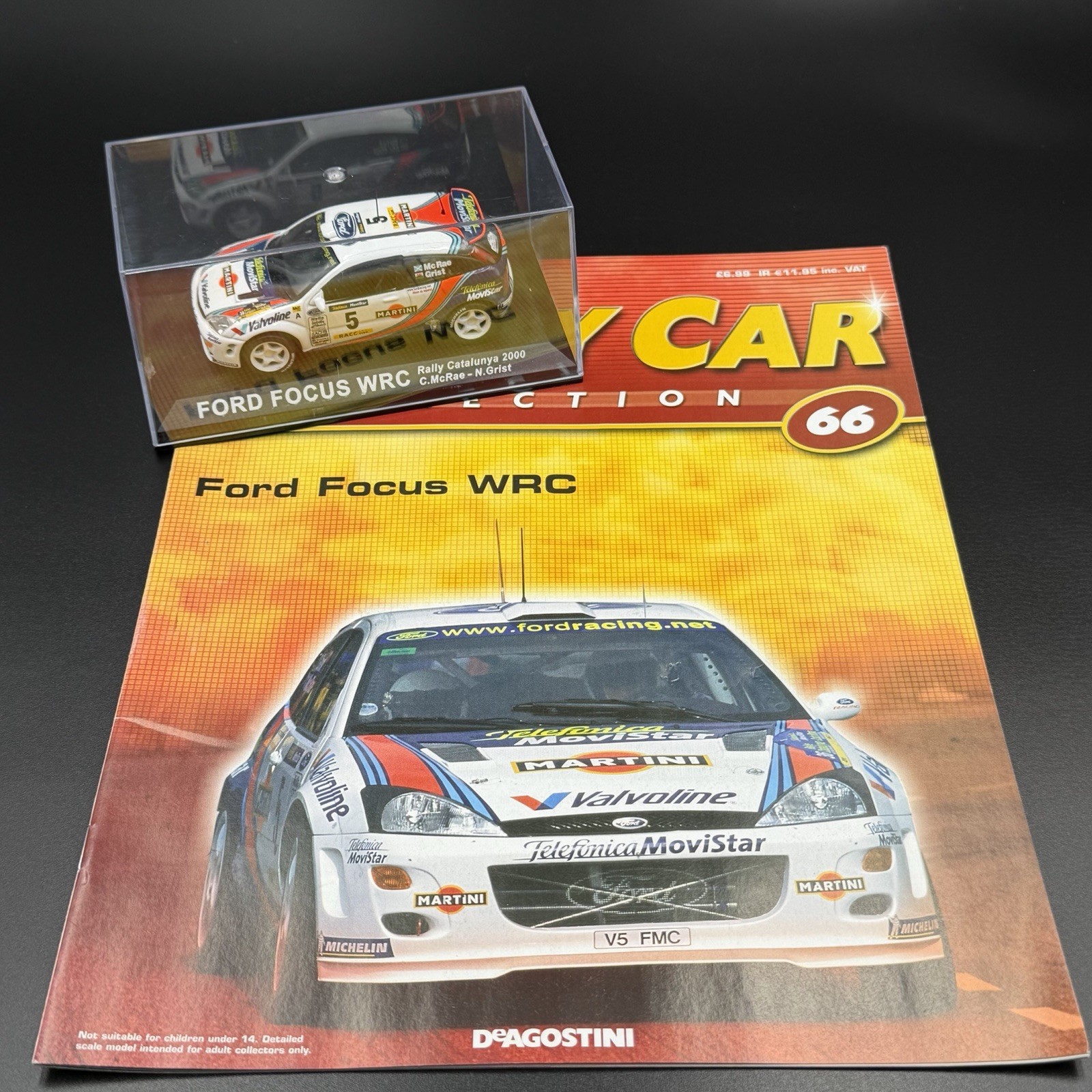 DeAgostini Rally Car #66 - Ford Focus WRC Catalunya Rally 2000 Model + Magazine
