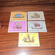 San Marino Briefmarken Satz Lire 1-5 – Motiv Schiffe & Boote (5 Marken)