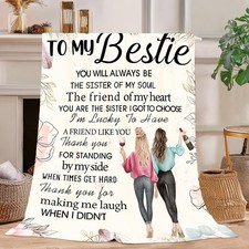 Kitolwo Bestie Gifts for Women - Best Friend Blanket Gift 60 x 50 Inch  Long...