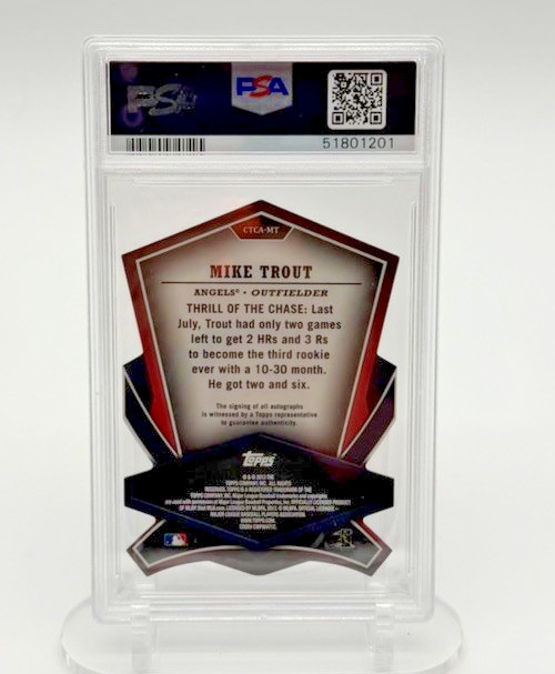 2013 Topps Mike Trout Cut to Chase Auto #CTCA-MT 6/10 PSA 9 POP 1 view 2