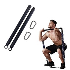 Home Gym workout bar 38" Black Max Load 800lb for Resistance Bands Training F...
