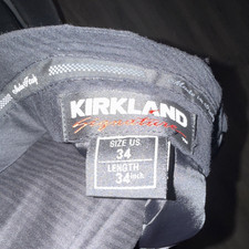 Kirkland Signature Men's Black Wool Pleated Dress Pants Size 34 Formal Business