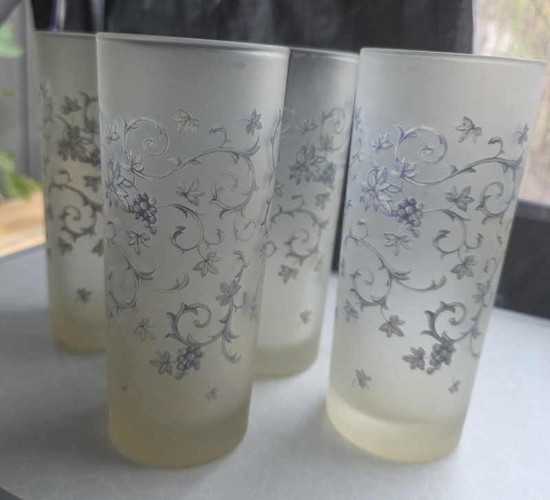 Queen's Historic Royal Palaces Collection Set Of 4 Hi Ball Tumbler Glasses Blue 