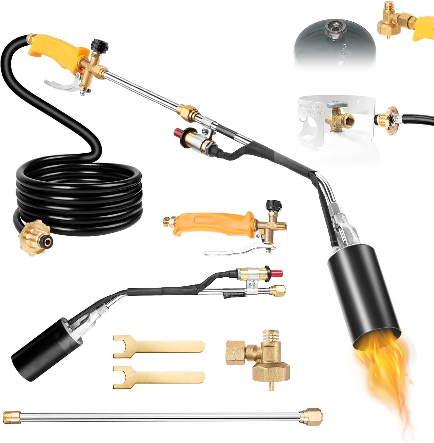 Propane Torch Weed Burner Kit,High Output with 10FT Hose,Heavy Duty Blow Torch