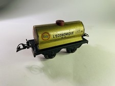 HORNBY "O" RARE WAGON CITERNE "L'ÉCONOMIQUE" ESSO 1930 TÔLE Lg 12cm