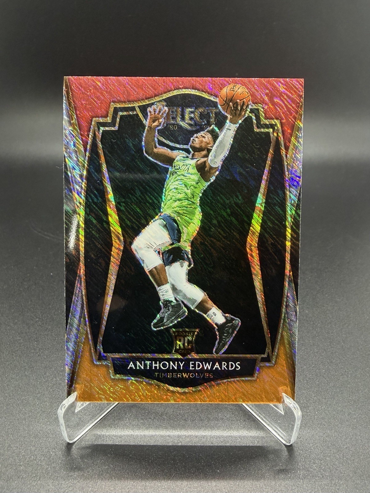 Anthony Edwards 2020-21 Panini Select RC Red White Orange Shimmer Prizm Premier