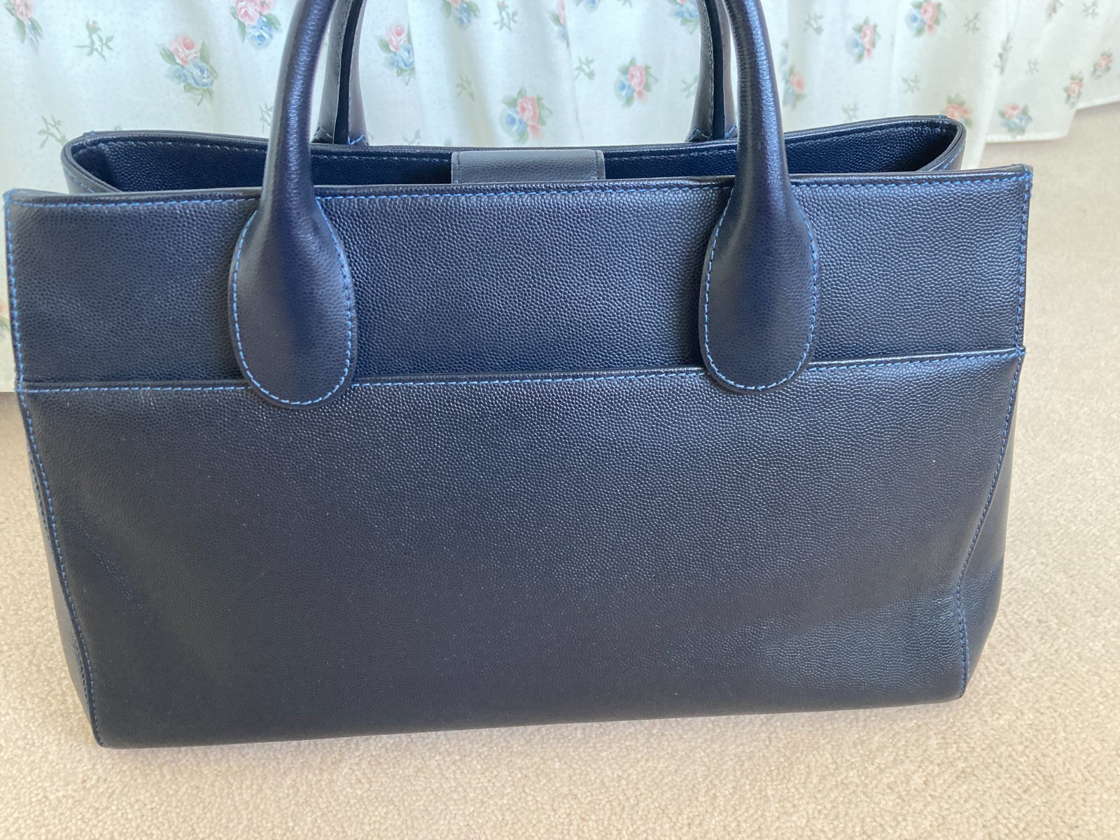 Chanel Cerf Executive Tote - Navy - Caviar Leather - Silver Hardware image 4