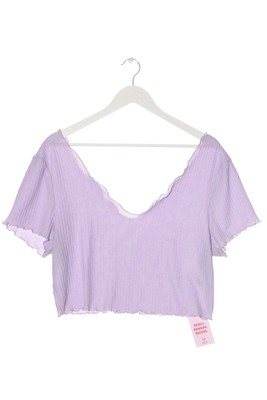 SHEIN CURVE V-Ausschnitt-Shirt Damen Shirt Gr. DE 46 lila Casual-Look