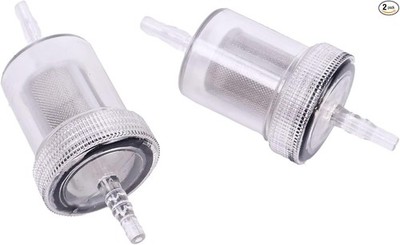 2PCS 5mm ID In-Line Fuel Filters Transparent with Removable and Washable Stainle