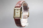 Vintage [N MINT] SEIKO SOLAR Tank V115-0BD0 Gold Dial Woman's Watch JAPAN 24