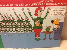 CHRISTMAS CARDS New w/Envelopes LOT 8  "UGLY SWEATER"  ***BEST PRICE EVER***