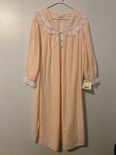 Sears Just For Womens Nightgown 2x 22w-24w Peach With Lace Trim Nwt 87