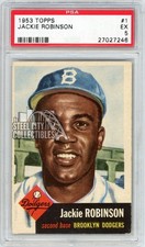 Jackie Robinson 1953 Topps Baseball Card #1 PSA 5