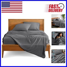 Luxurious 4-Piece King Bed Sheet Set - 1800 Ultra-Soft Microfiber, Grey