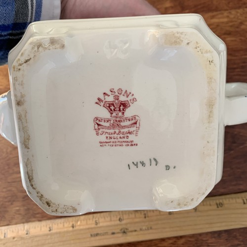 Vintage Mason’s Ironstone rot bunt Obstkorb Teekanne - Bild 13 von 16