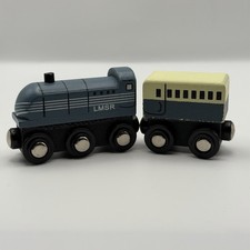 Wooden Train Track LMSR Engine & Coach Set