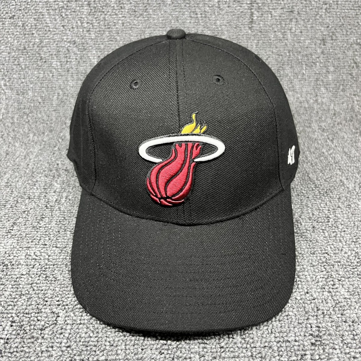 Miami Heat '47 Brand MVP Snapback Hat Black NBA Cap Gray Underbrim OSFM