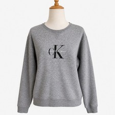 Calvin Klein Jeans Sweatshirt Distressed L Gray Vintage 90s Logo Made in USA Y2K
