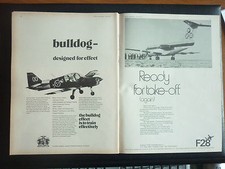 6/1971 PUB SCOTTISH AVIATION BULLDOG TRAINER SWEDISH AIR FORCE / FOKKER F-28 A