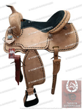 Western Barrel Leather Saddle ,Beautifully Hand Painted With Free Tack Set.