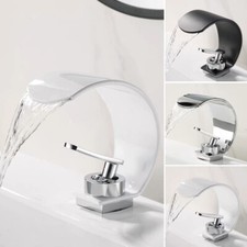 Bathroom Modern Vessel Sink Faucet Single Handle Bath Tub Mixer Waterfall Tap