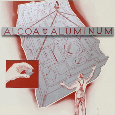 #ad #ad 1931 ALCOA ALUMINUM Co. Shiny Metal Lithograph Print Ad Vintage Manufacturing $12.25