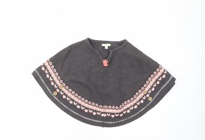 Vertbaudet Cape-Pullover Mädchen grau V-Ausschnitt Fair Isle Baumwollmischung Größe 5 Jahre