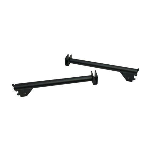 12" Shelf Support Hangrail Bracket Fixture Rack Display System Matte Black-2 PC - Picture 1 of 5