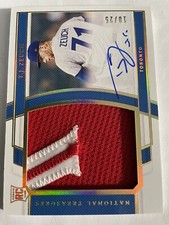 2020 Panini National Treasures Holo Gold /25 TJ Zeuch #205 Rookie Auto RC