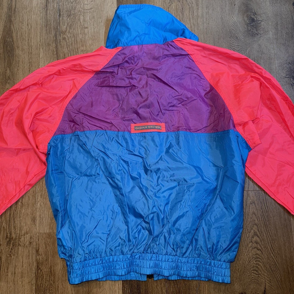 Ocean Pacific Jacket Windbreaker Neon Vtg 80s 90s Surf Ski