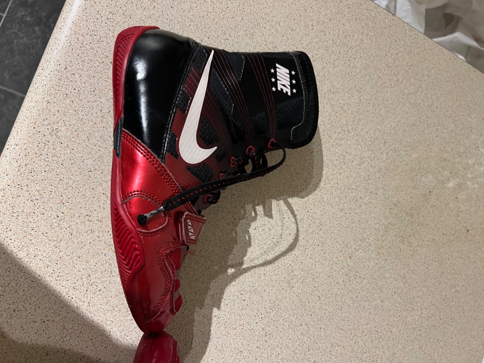 nike hyperko boxing boots size 4.5 red & black eBay