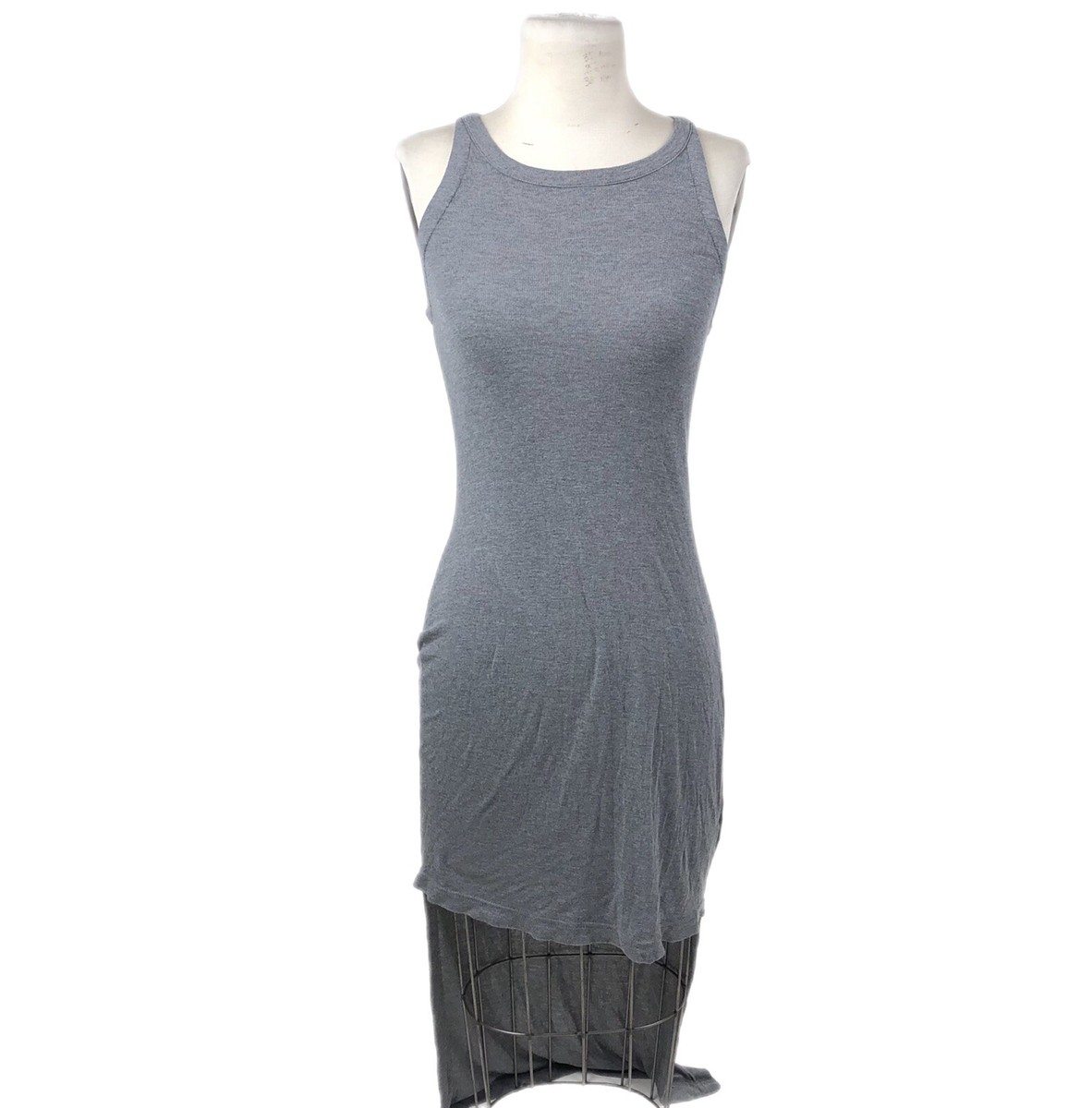 T By Alexander Wang Tank Dress Womens Small Sleeveless Long Hi-Lo Bodycon