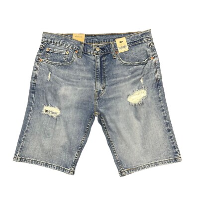 Pantalones Cortos Levis Para Hombres 405 Rasgados Talla 32-36 Azul